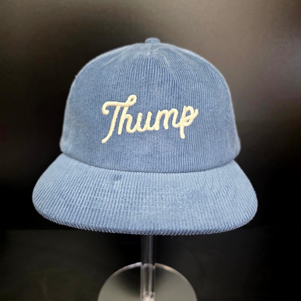 Thump Corduroy Snapback Hat OSFA Blue Embroidered Flat Brim Streetwear Gorp